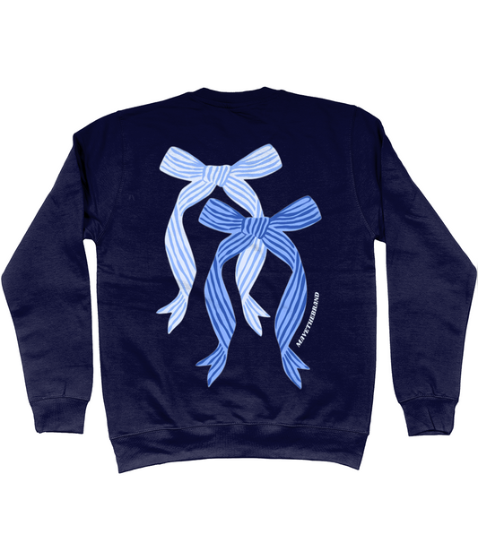 strikjes trui navy BOW sweater MAVE the brand