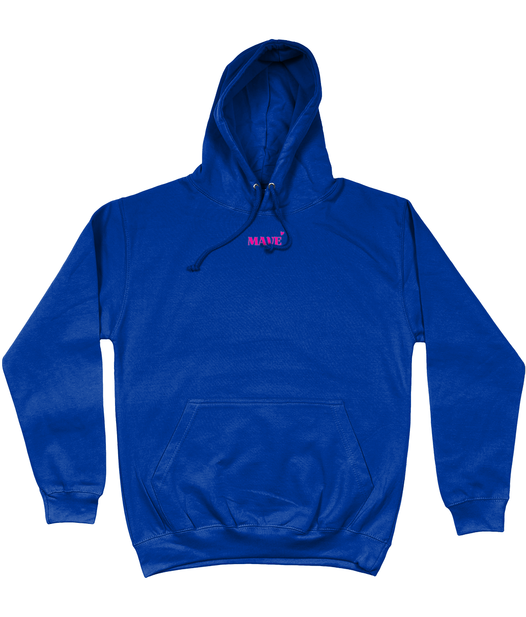 hoodie mave the brand blauw/roze hart achterkant