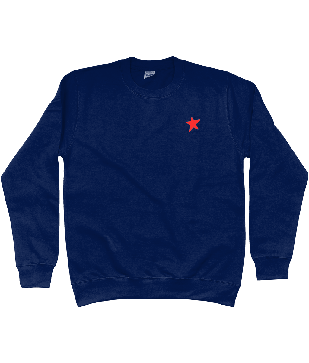 Navy sweater met rode ster
